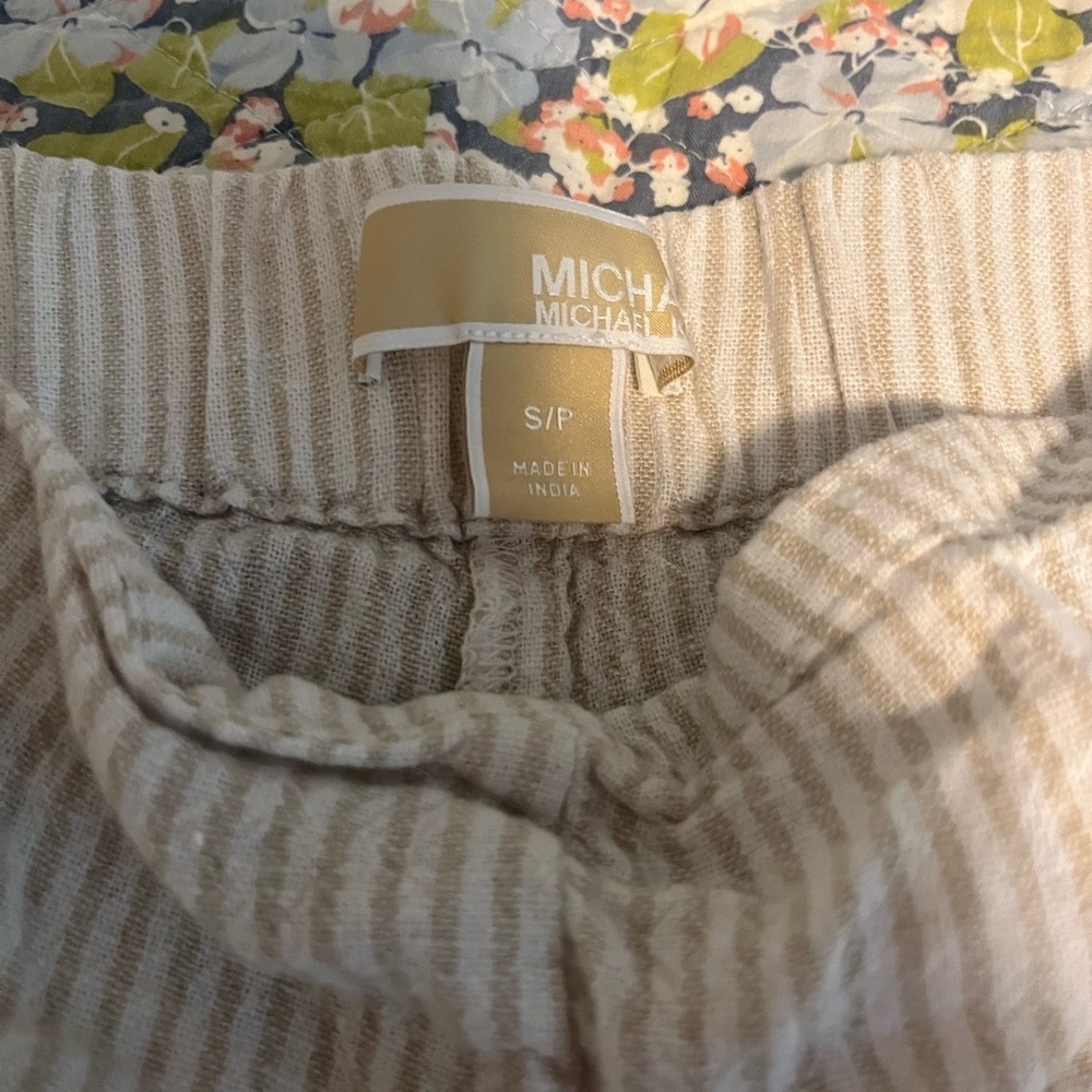 Michael Kors Cream Striped Fabric